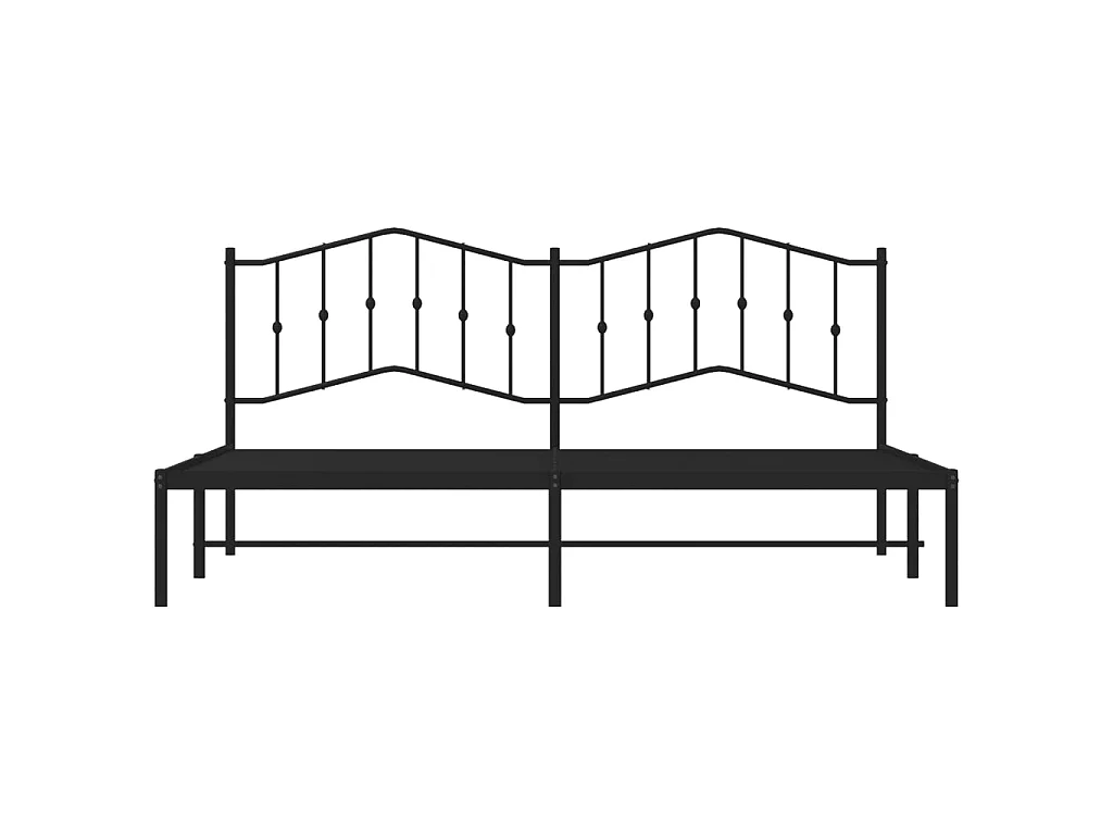 Lit-193x203 cm métal avec tête de lit noir EGGB94216