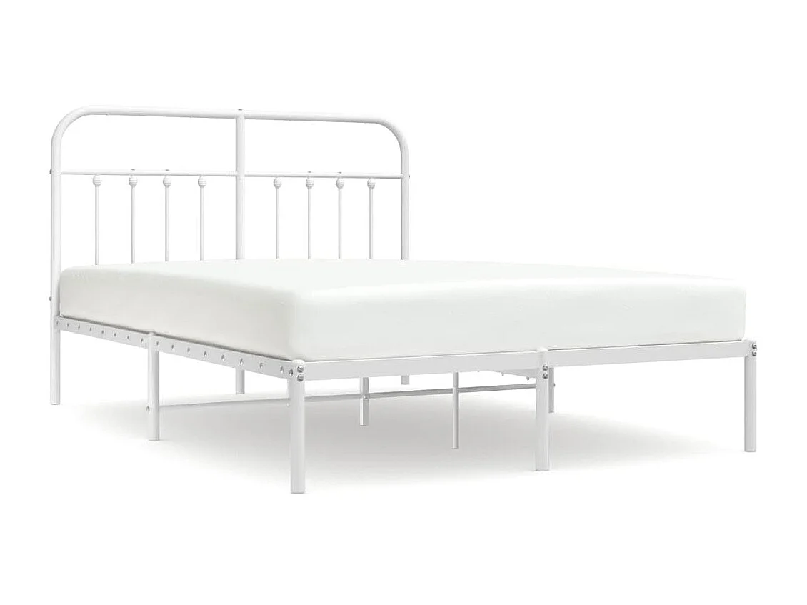 Cama com cabeceira 140x190 cm metal branco PT630647