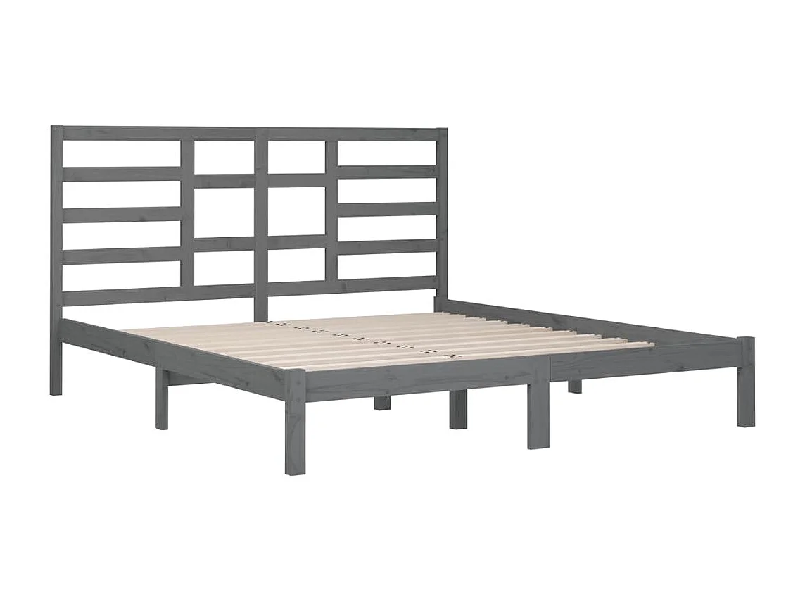Bedframe massief hout grijs 200x200 cm NL28201