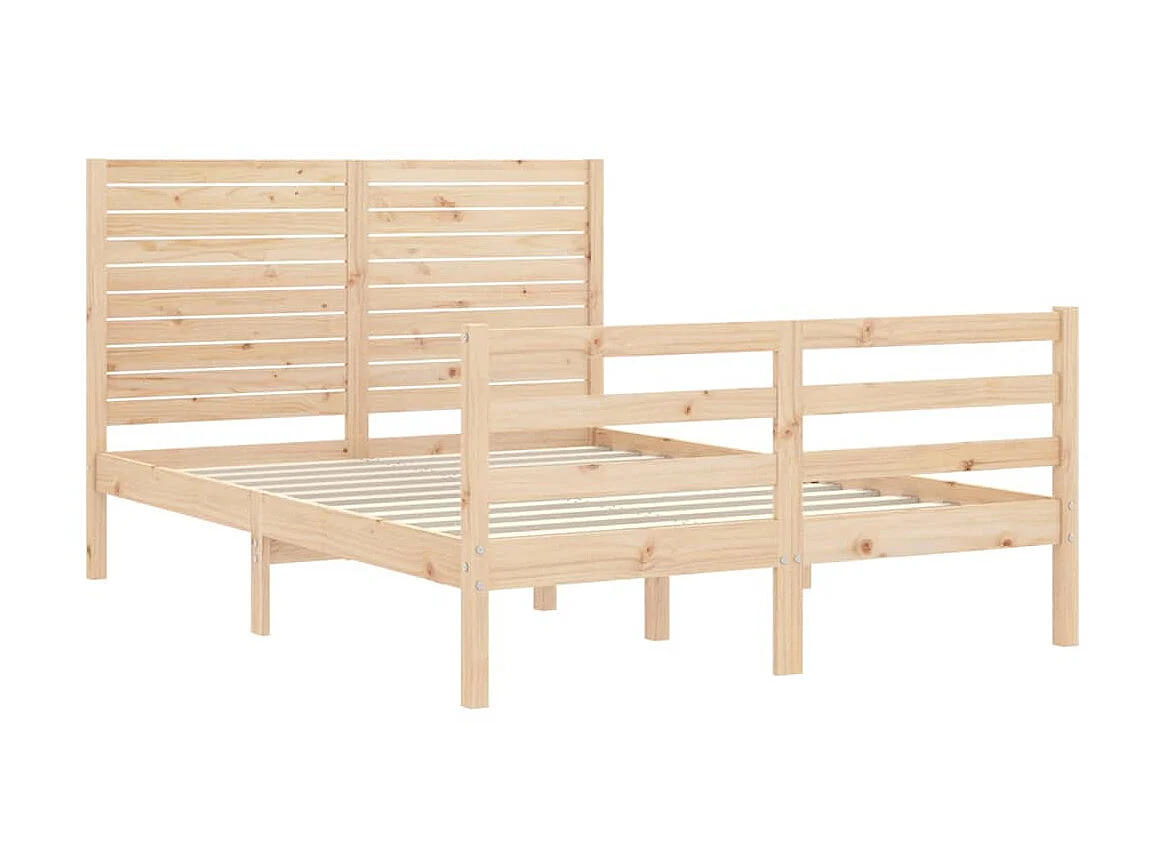 Cama com cabeceira 140x200 cm madeira maciça PT543544