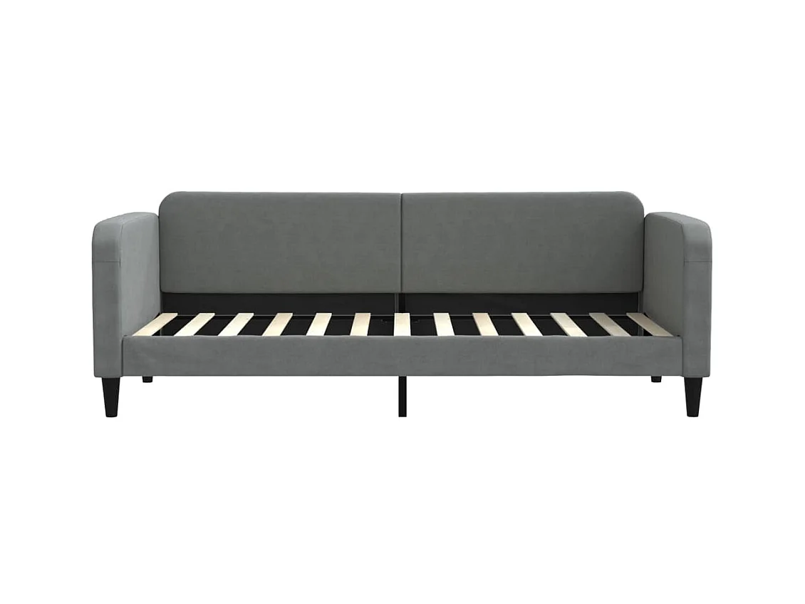 Cama 100x200 cm tela gris oscuro ES61944
