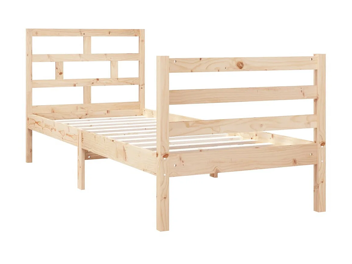 Lit-75x190 cm Bois massif Petit simple EGGB81594