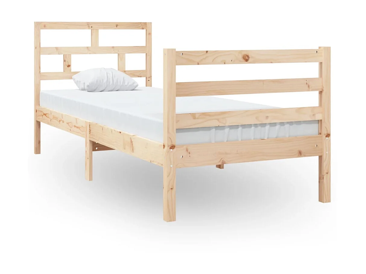 Lit-75x190 cm Bois massif Petit simple EGGB81594
