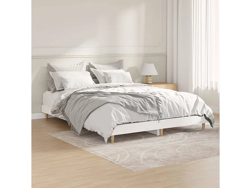 Cama 135x190 cm derivados de madeira branco PT581453