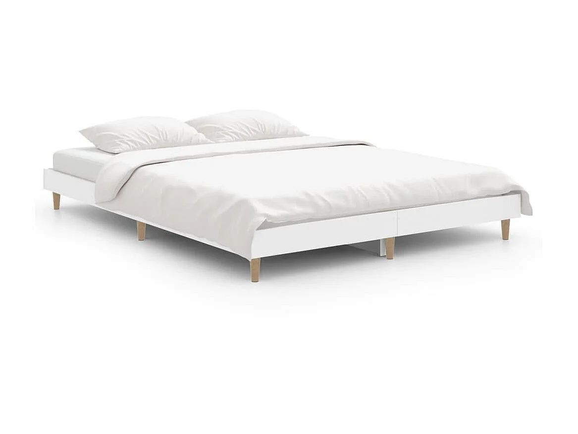 Lit-135x190 cm blanc bois d'ingénierie EGGB95163