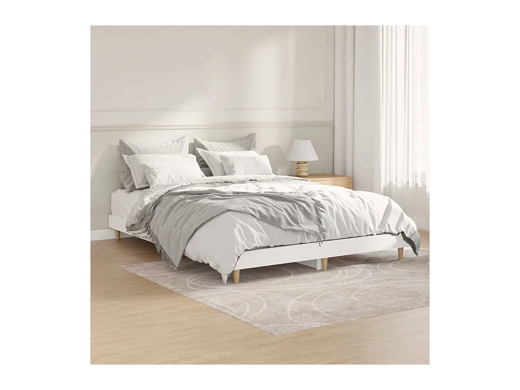 Lit-135x190 cm blanc bois d'ingénierie EGGB95163