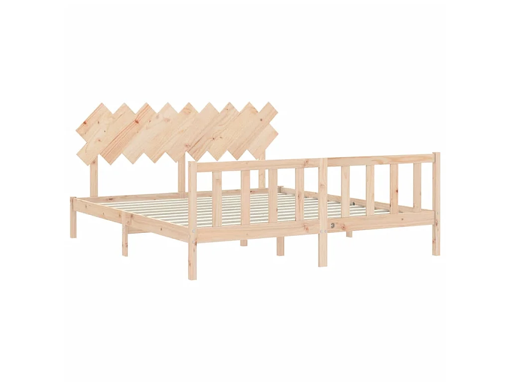 Lit-180x200 cm avec tête de lit Super King bois massif EGGB72601