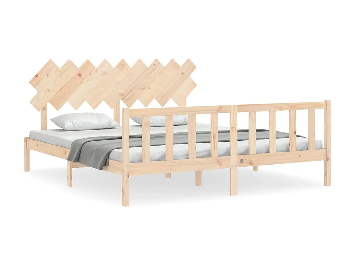 Lit-180x200 cm avec tête de lit Super King bois massif EGGB72601