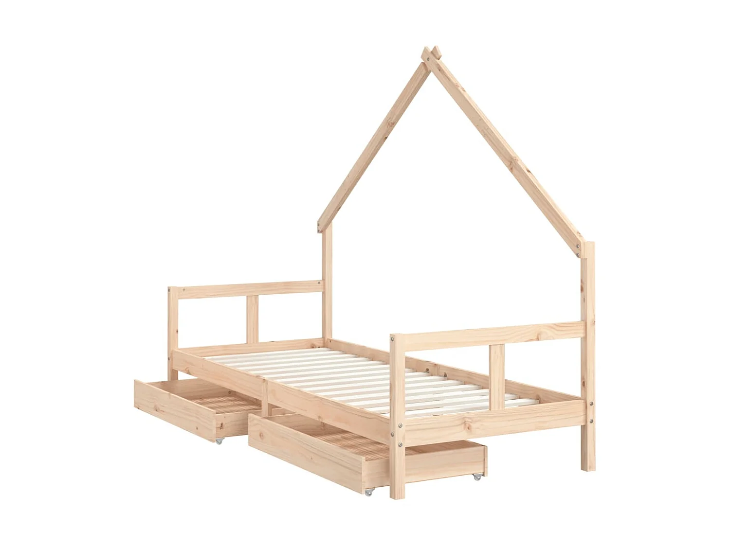 Kinderbedframe met lades 80x200 cm massief grenenhout NL25559