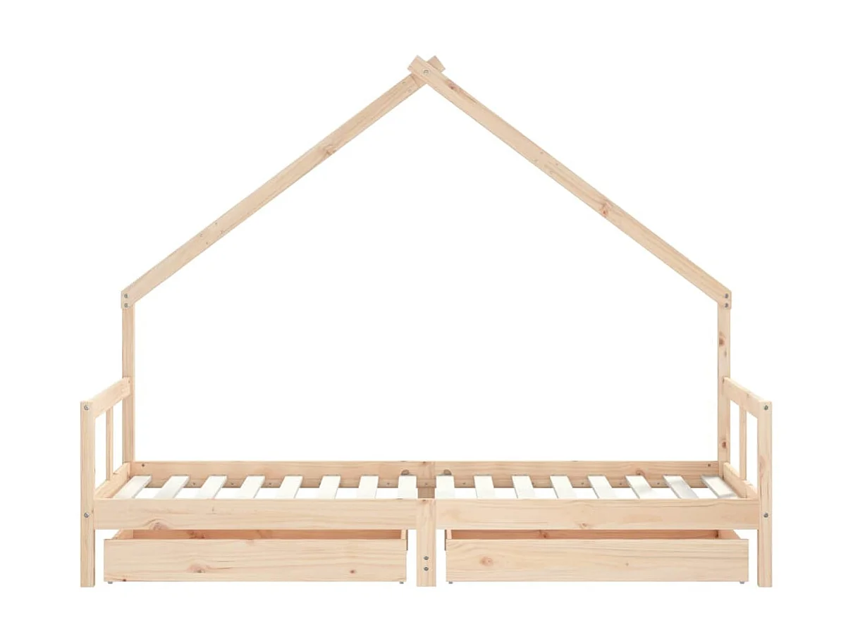 Lit-80x200 cm pour enfants gris bois de pin massif EGGB54514