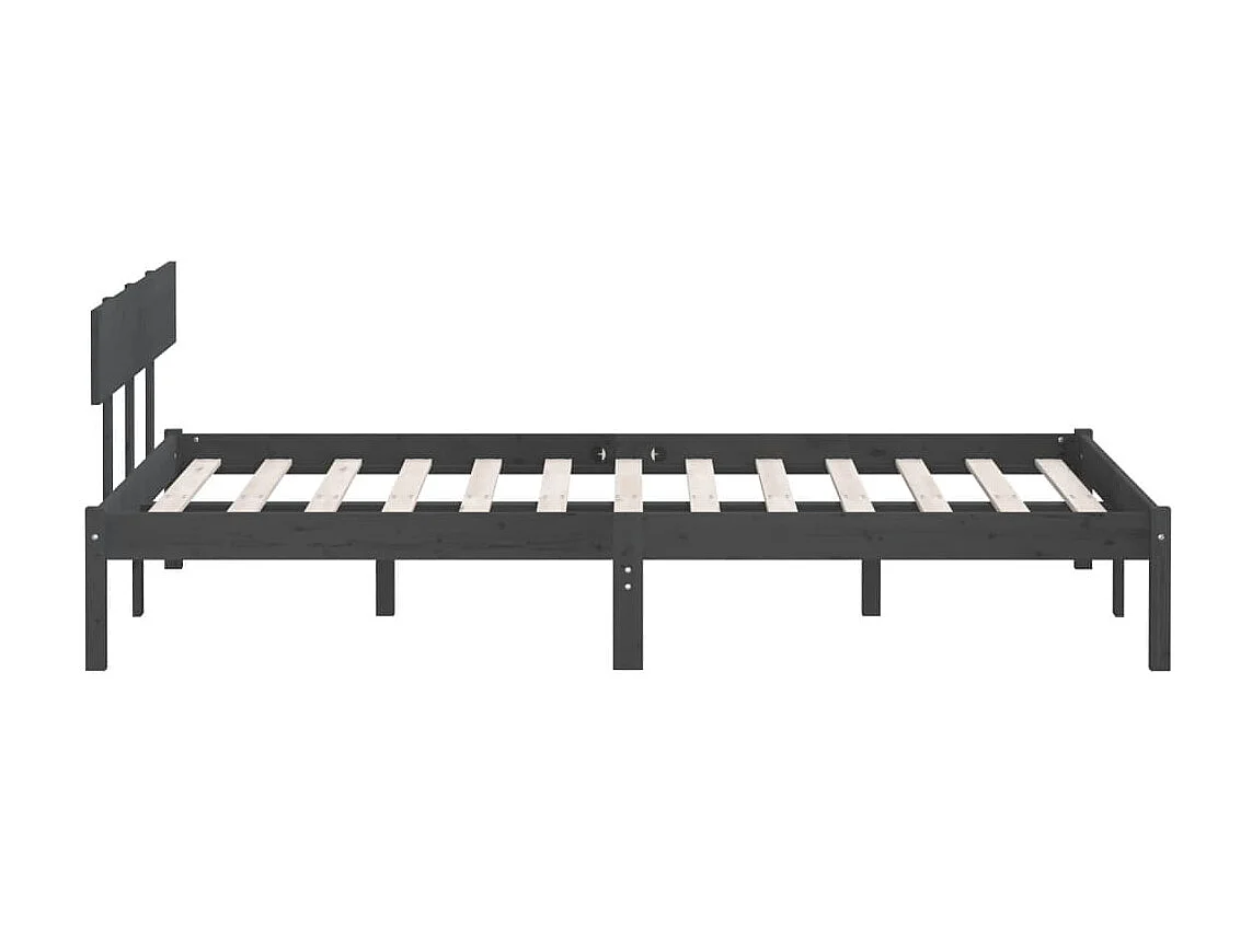 Lit-200x200 cm Gris Bois de pin massif EGGB28145