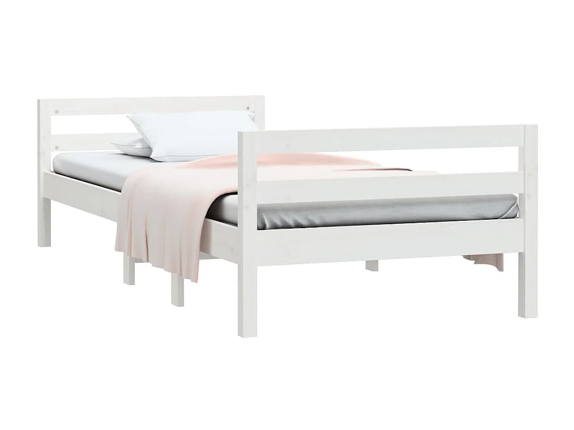 Lit-80x200 cm Blanc Bois de pin massif EGGB23675