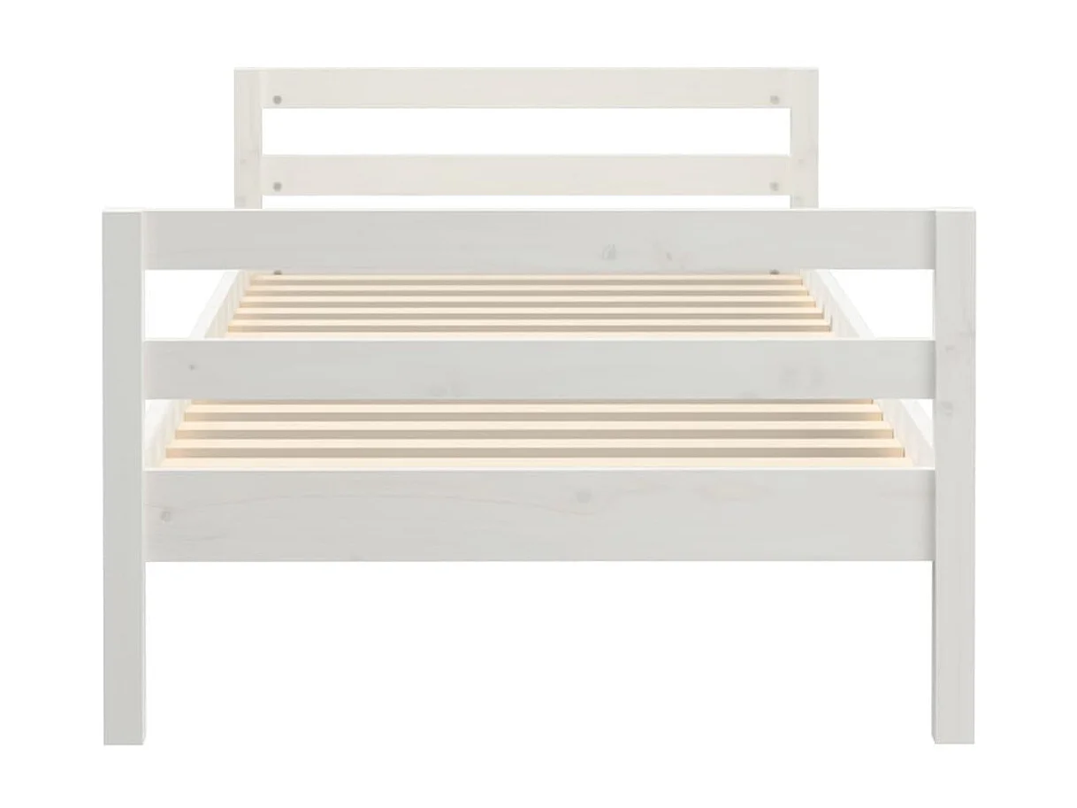 Lit-80x200 cm Blanc Bois de pin massif EGGB23675