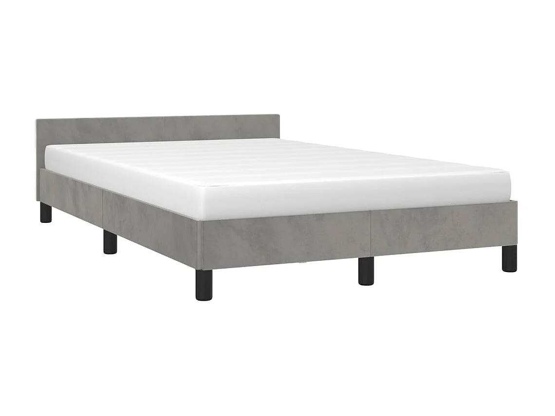 Bedframe met hoofdeinde fluweel lichtgrijs 120x200 cm NL22677