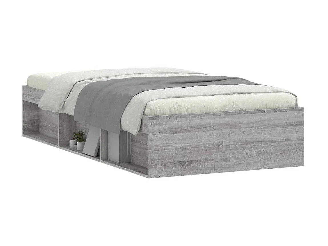 Bedframe grijs sonoma eikenkleurig 100x200 cm NL86361