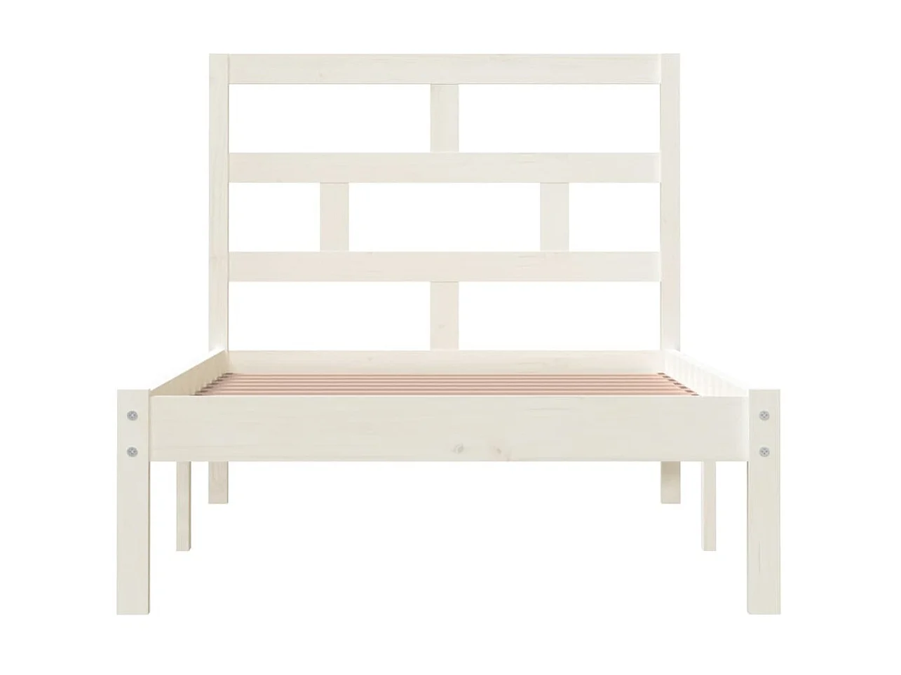 Cama 90x200 cm pinho maciço branco PT173384