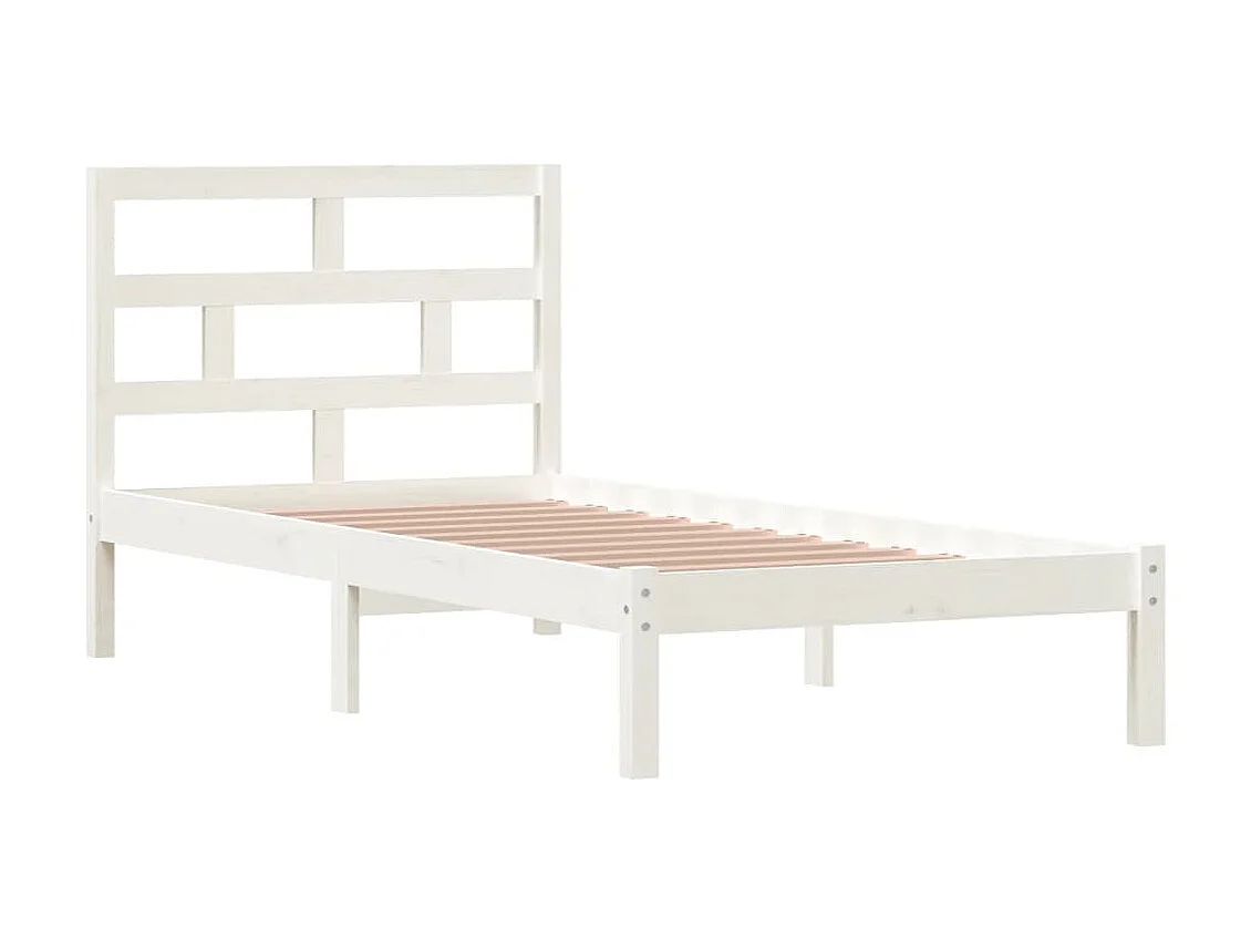 Cama 90x200 cm pinho maciço branco PT173384