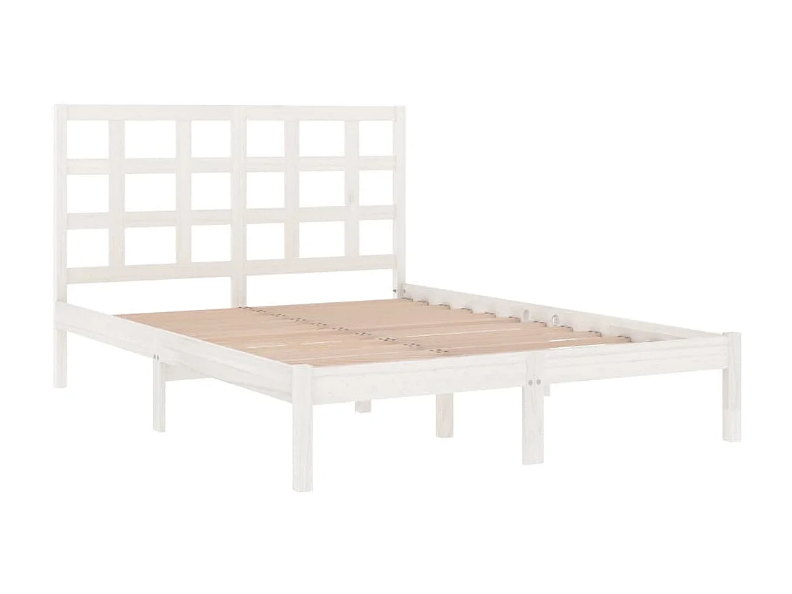 Cama 120x200 cm madera maciza de pino blanca ES22237