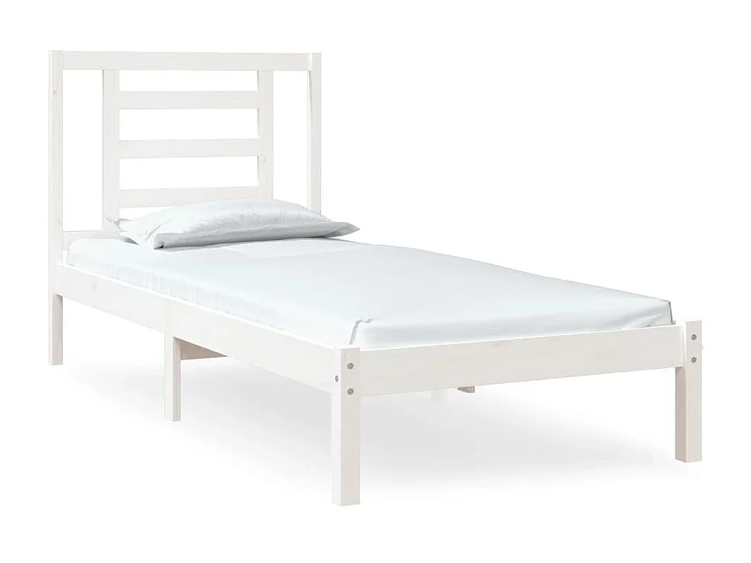 Bedframe massief hout wit 75x190 cm NL46349