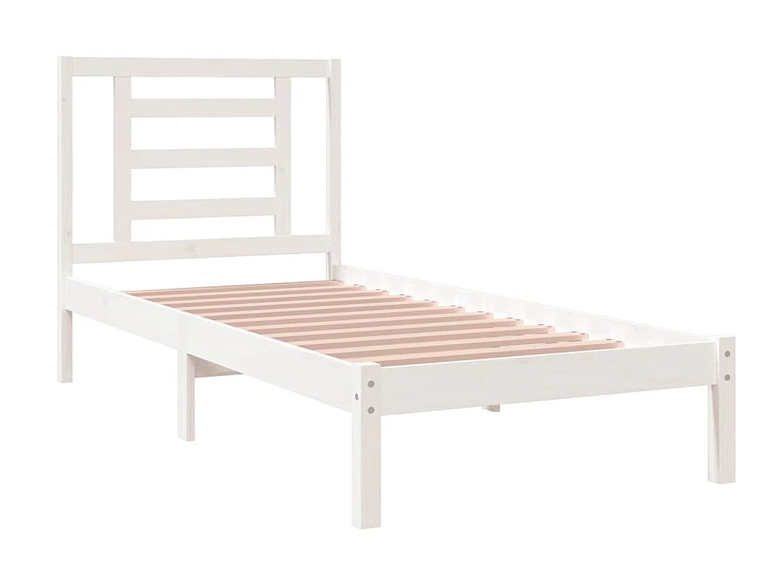 Bedframe massief hout wit 75x190 cm NL46349