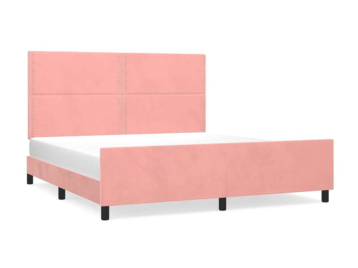 Lit-180x200 cm avec tête de lit Rose Velours EGGB59382
