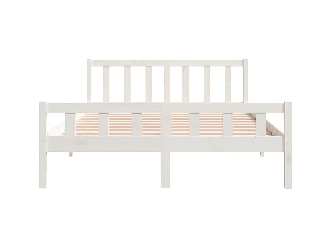 Lit-150x200 cm blanc bois massif très grand EGGB92723