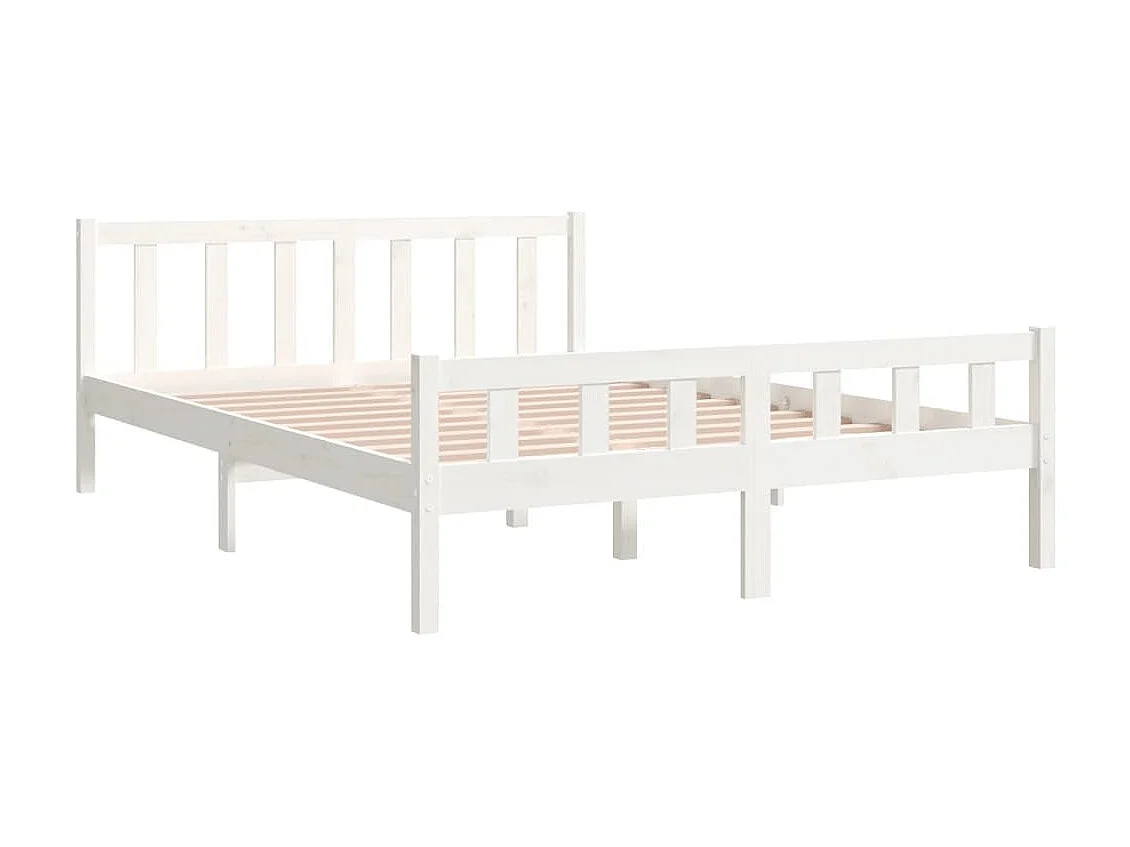 Lit-150x200 cm blanc bois massif très grand EGGB92723