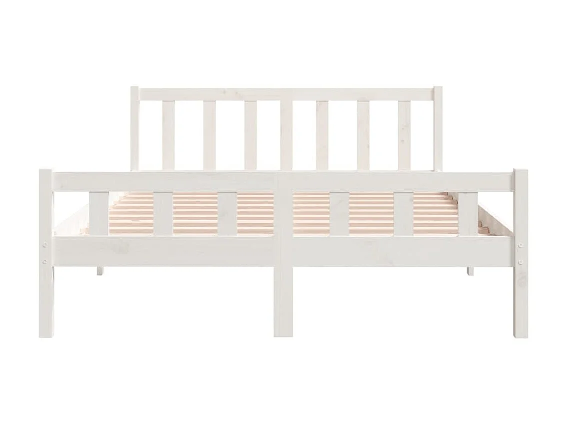 Lit-150x200 cm blanc bois massif très grand EGGB92723