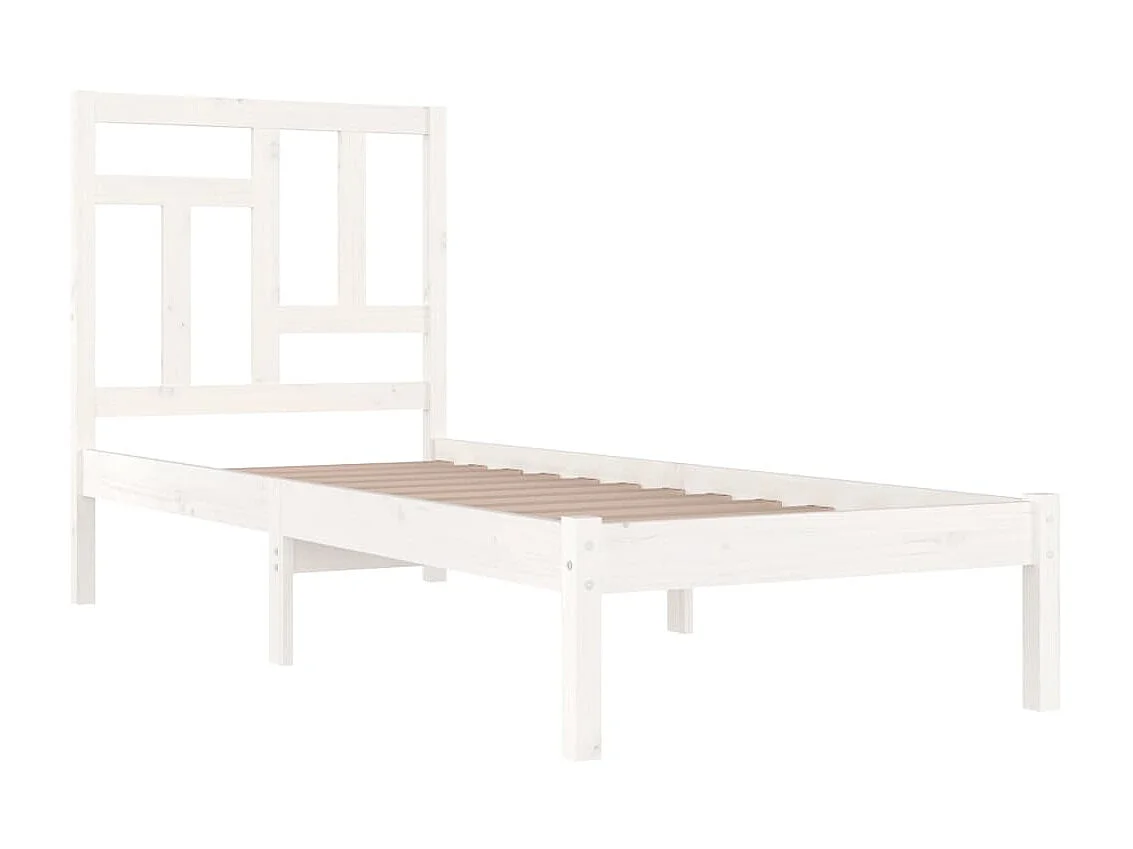 Lit-90x190 cm Blanc Bois de pin massif Simple EGGB52728