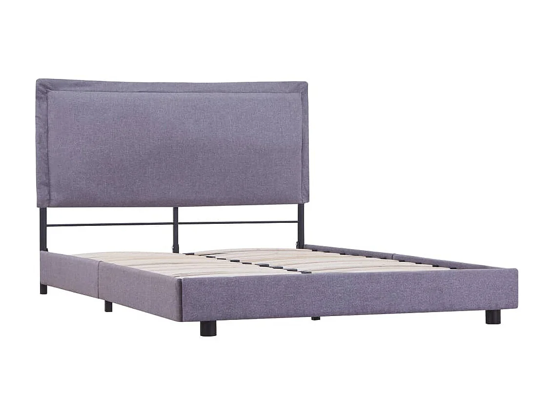 Cama 140x200 cm tecido cinzento-claro PT357740