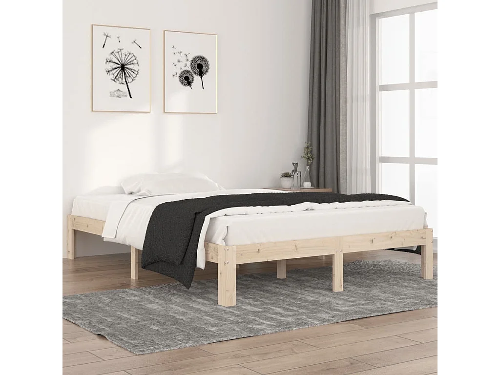 Lit-140x200 cm Bois de pin massif EGGB35196