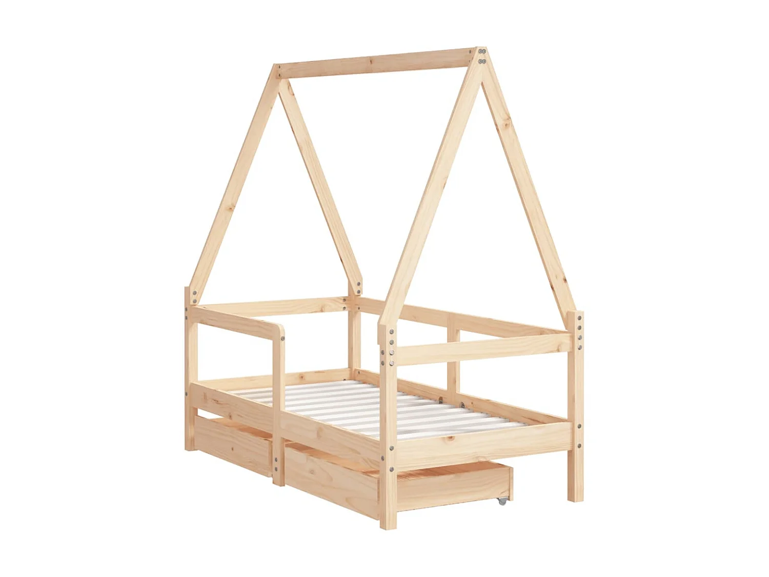 Cama infantil c/ gavetas 70x140 cm pinho maciço PT529513