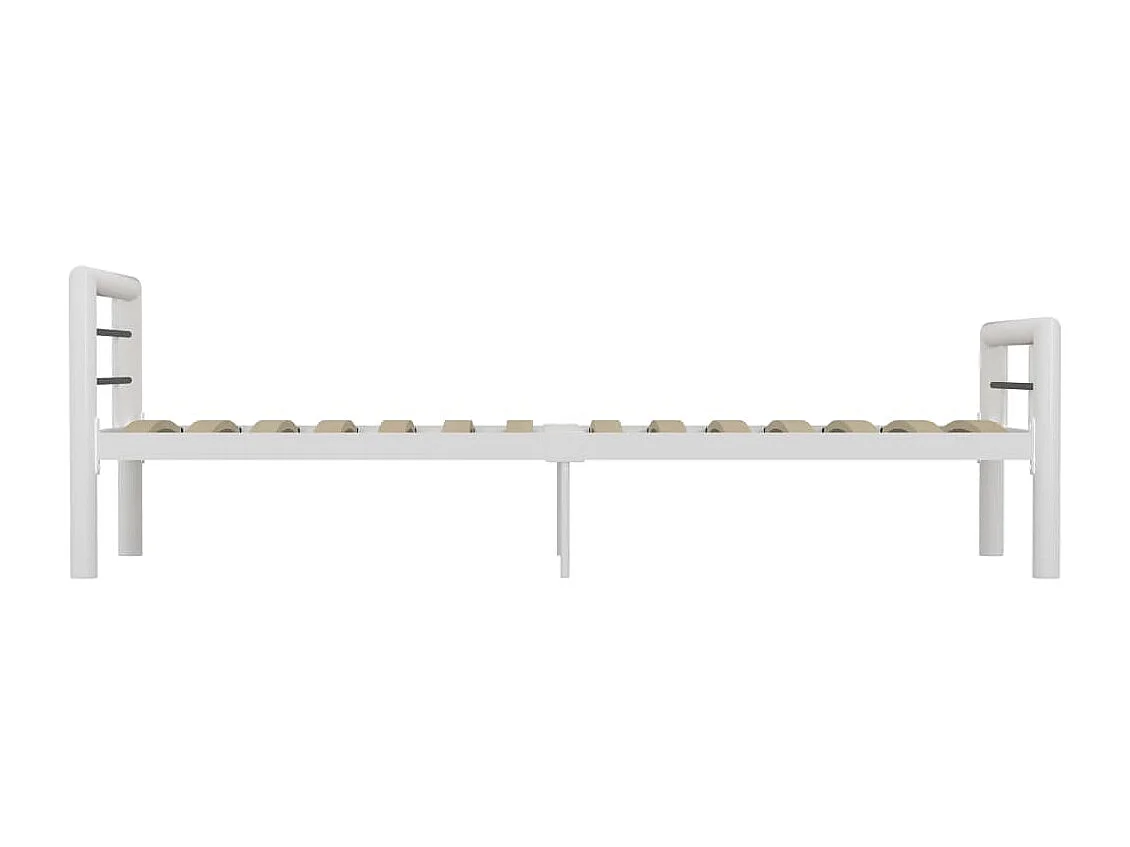 Lit-90x200 cm Blanc et noir Métal EGGB10720