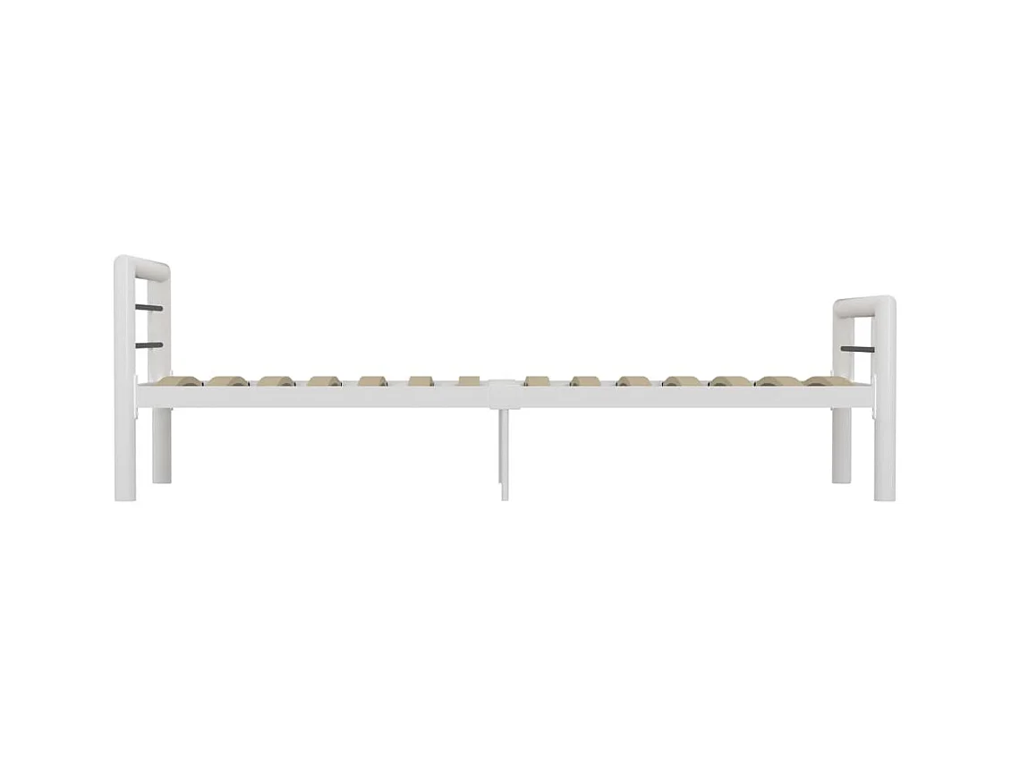 Cama 90x200 cm de metal blanco y negro ES86199