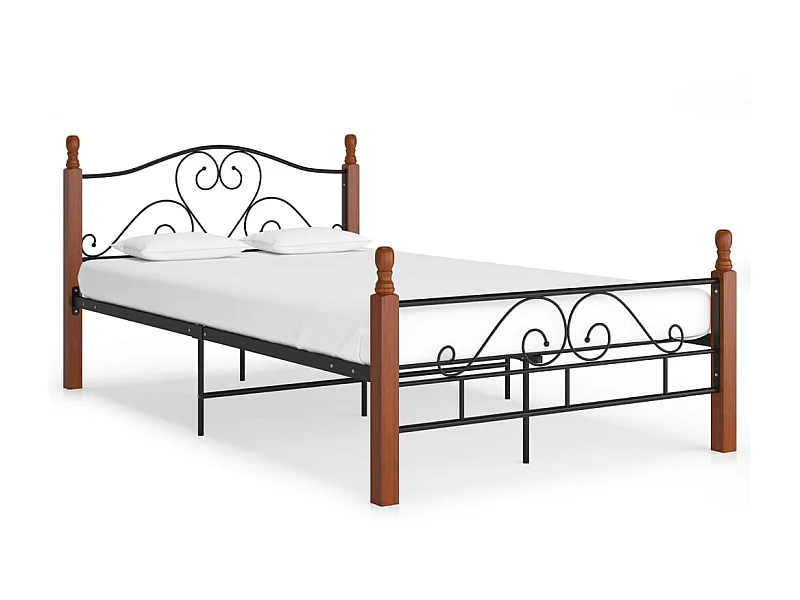 Lit-120x200 cm noir métal EGGB28860