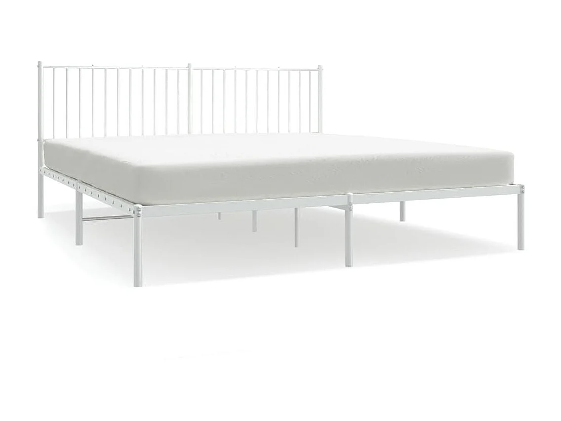 Cama 180x210 cm de metal con cabecero blanco ES50944