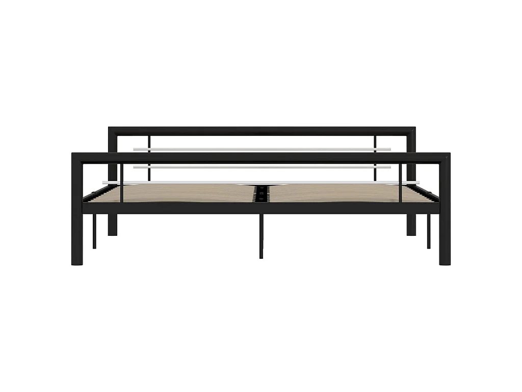 Lit-180x200 cm Noir et blanc Métal EGGB79664