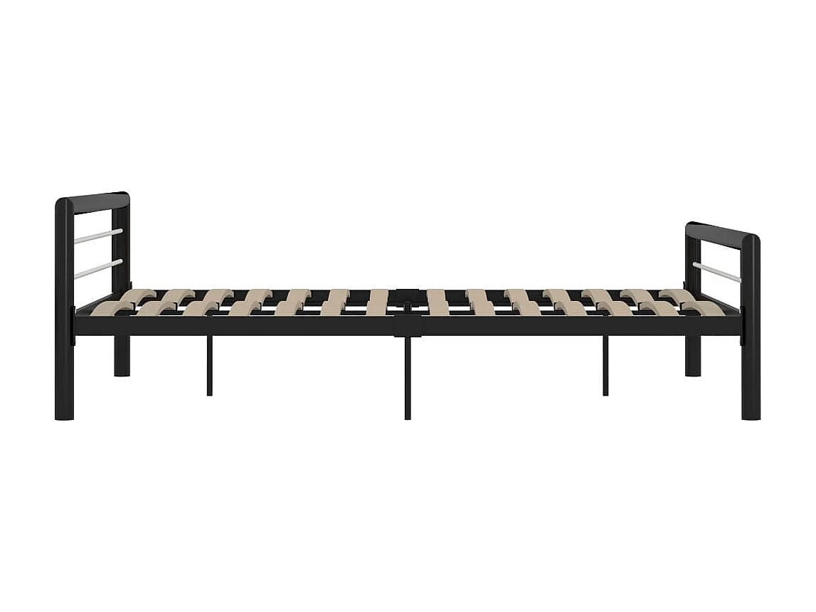 Lit-180x200 cm Noir et blanc Métal EGGB79664