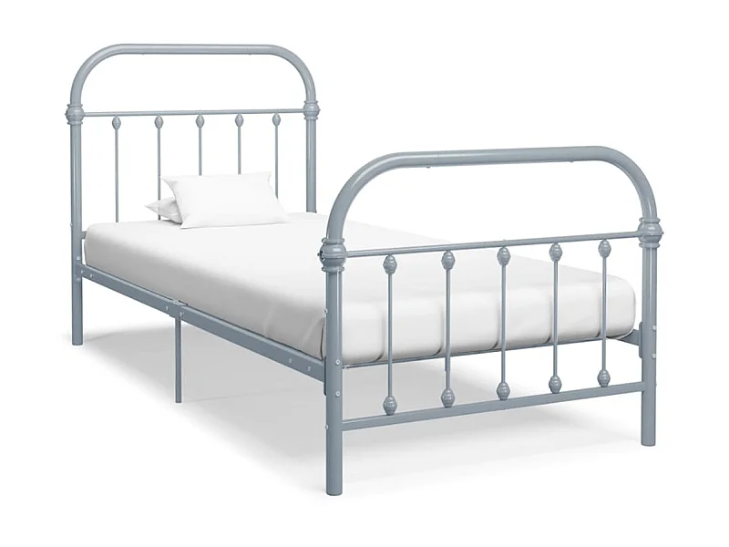 Cama 90x200 cm metal cinzento PT658445