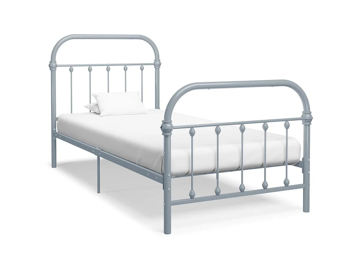 Lit-90x200 cm Gris Métal EGGB55169