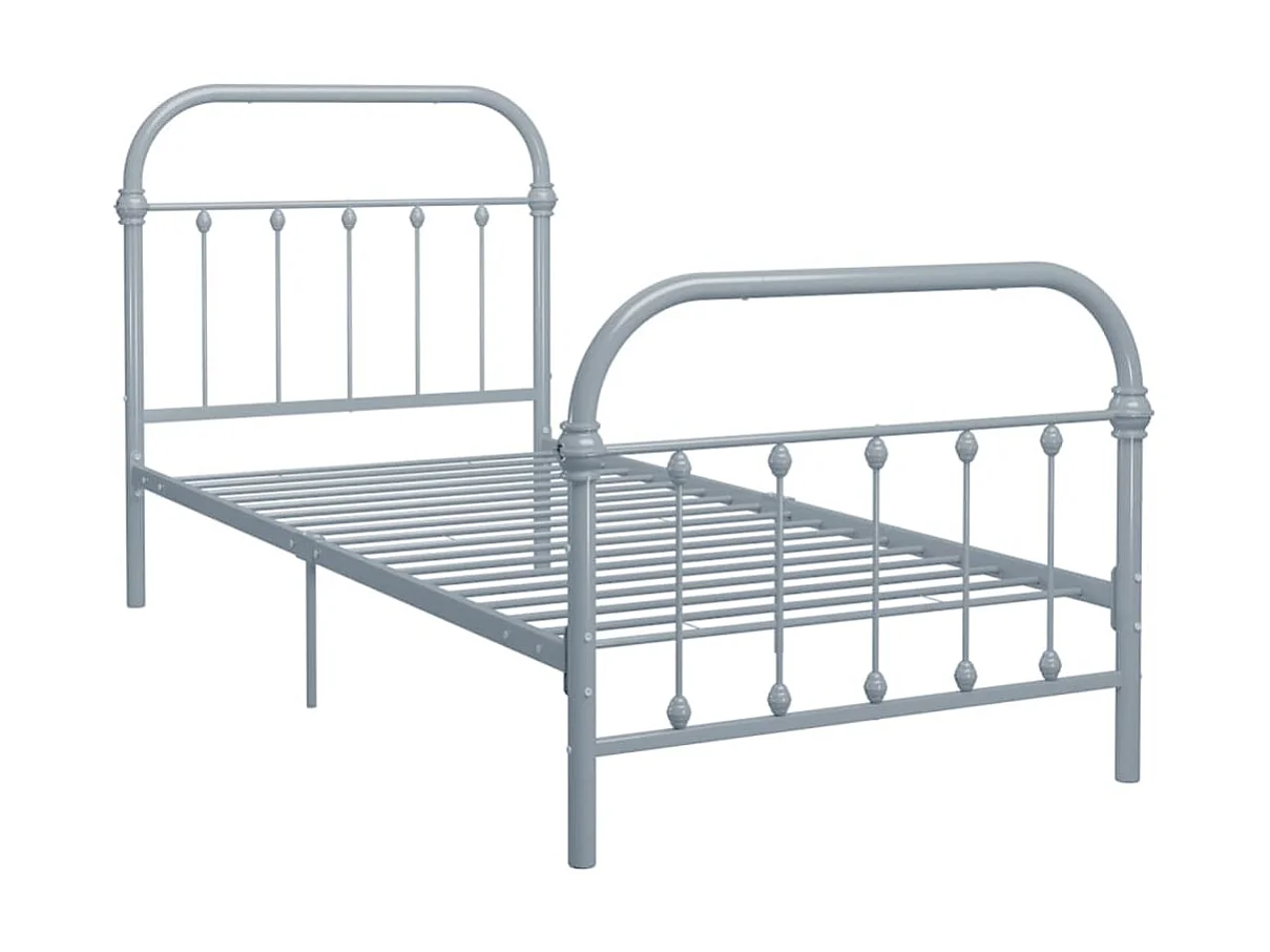 Cama 90x200 cm metal cinzento PT658445