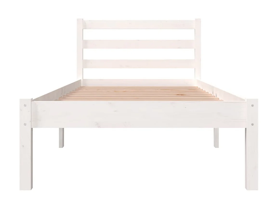 Cama pequena solteiro 75x190cm pinho maciço branco PT871303