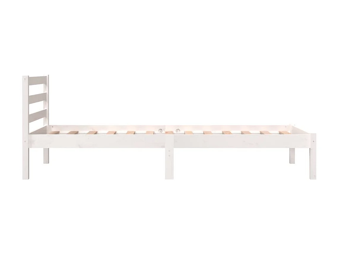 Cama pequena solteiro 75x190cm pinho maciço branco PT871303