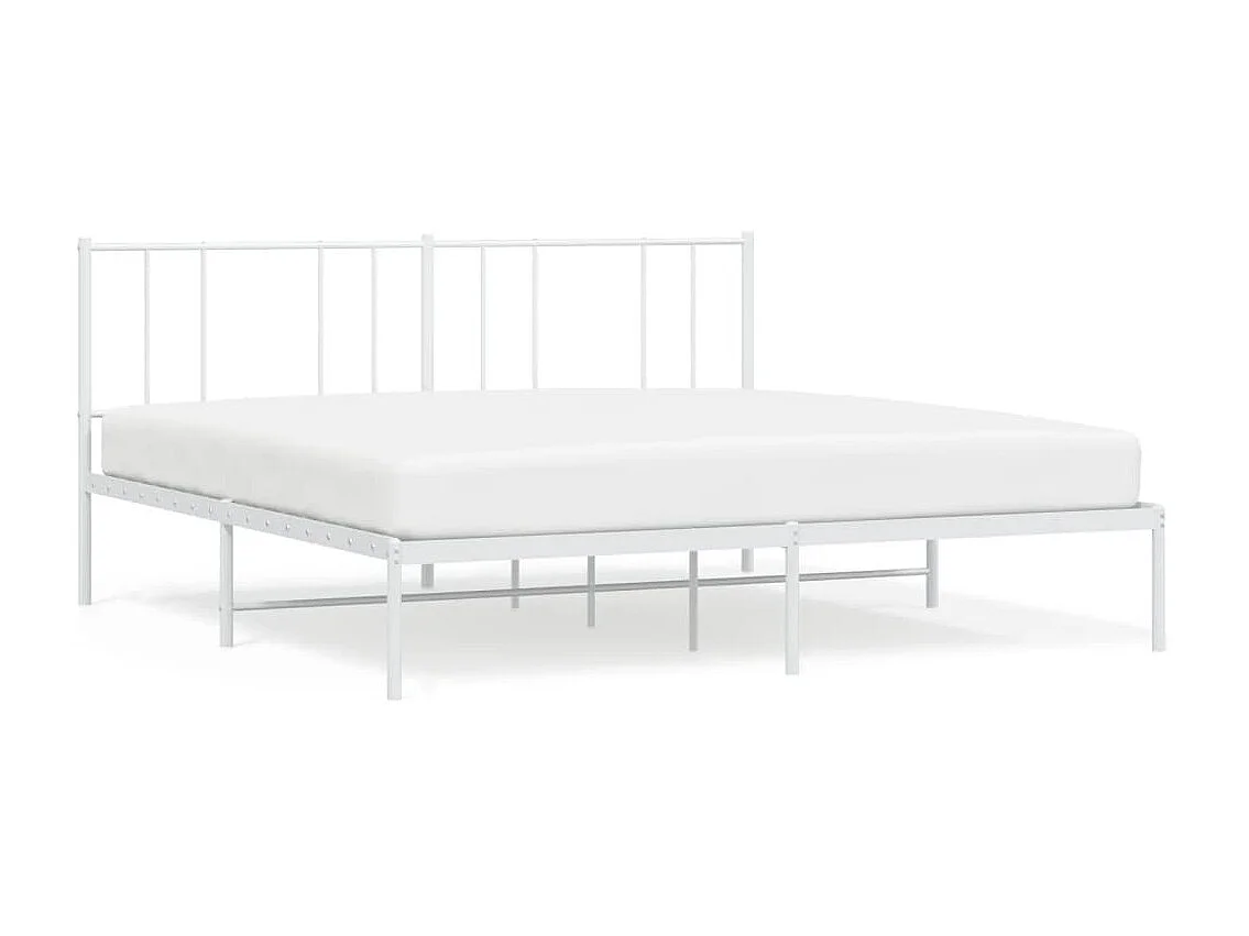 Cama com cabeceira 180x200 cm metal branco PT180273