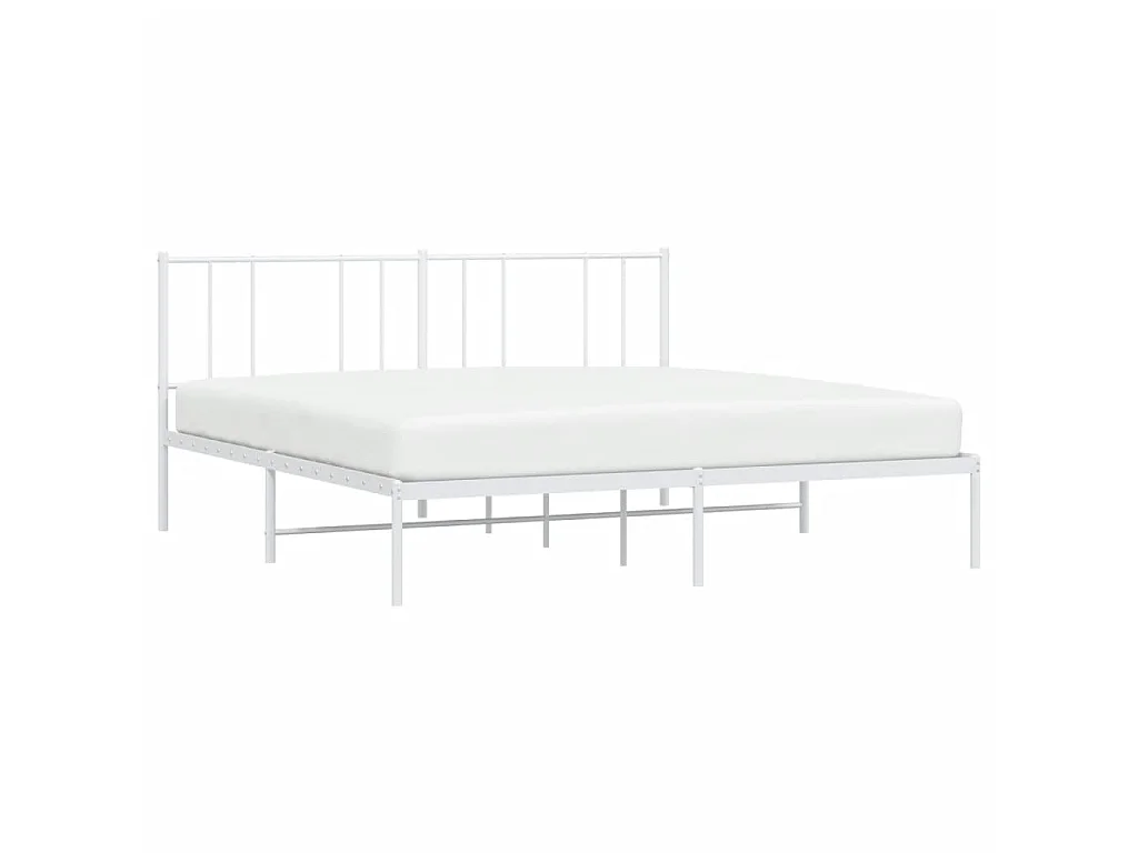 Cama com cabeceira 180x200 cm metal branco PT180273