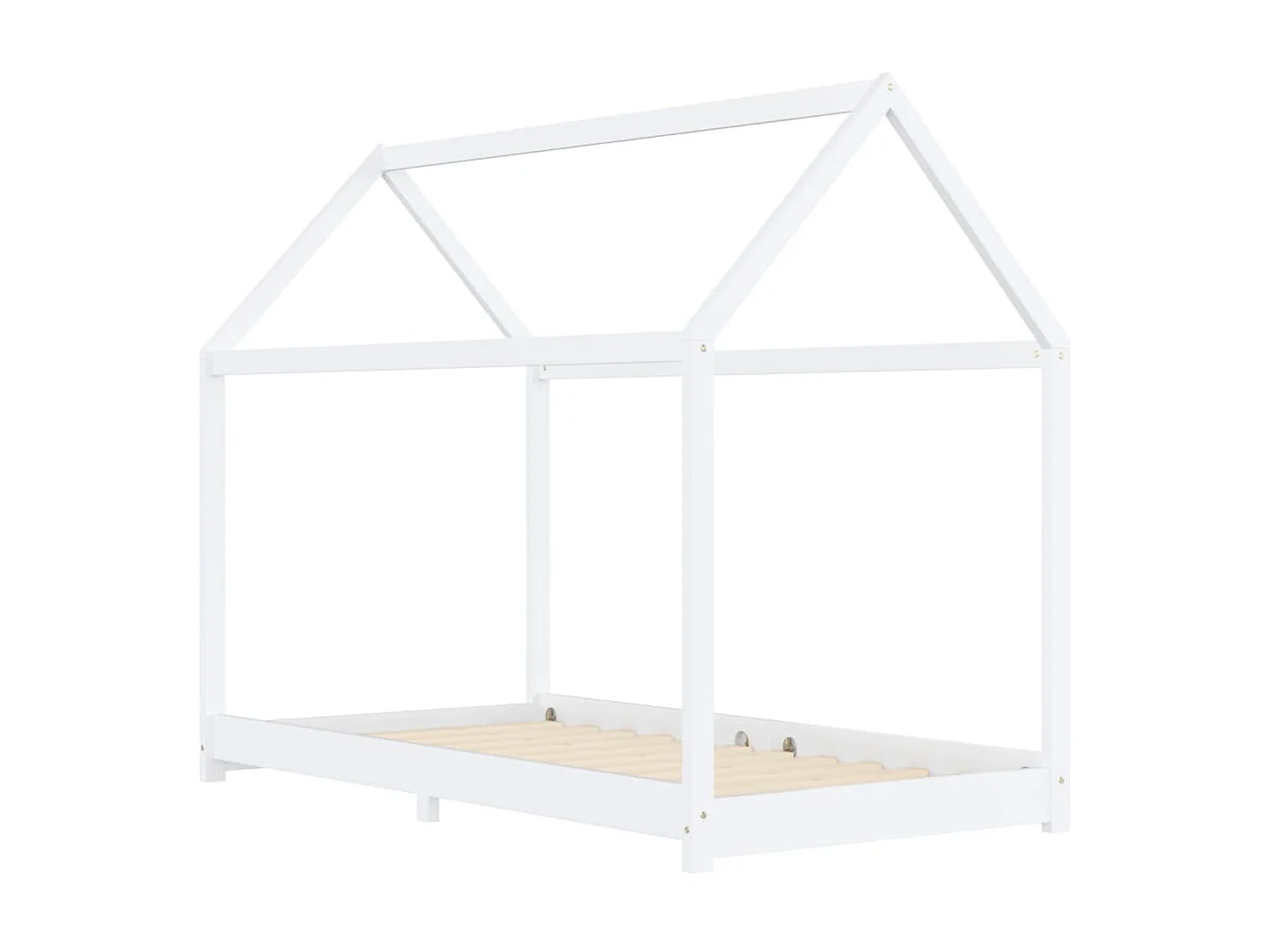 Kinderbedframe massief grenenhout wit 90x200 cm NL33960