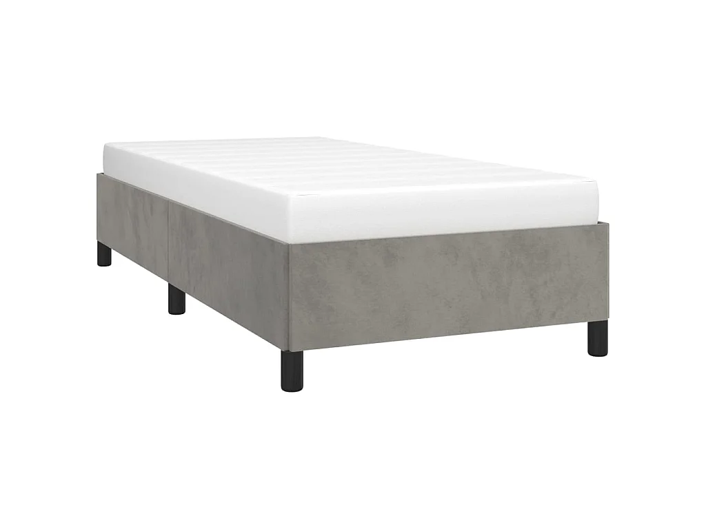 Cama 100x200 cm de terciopelo gris claro ES38554