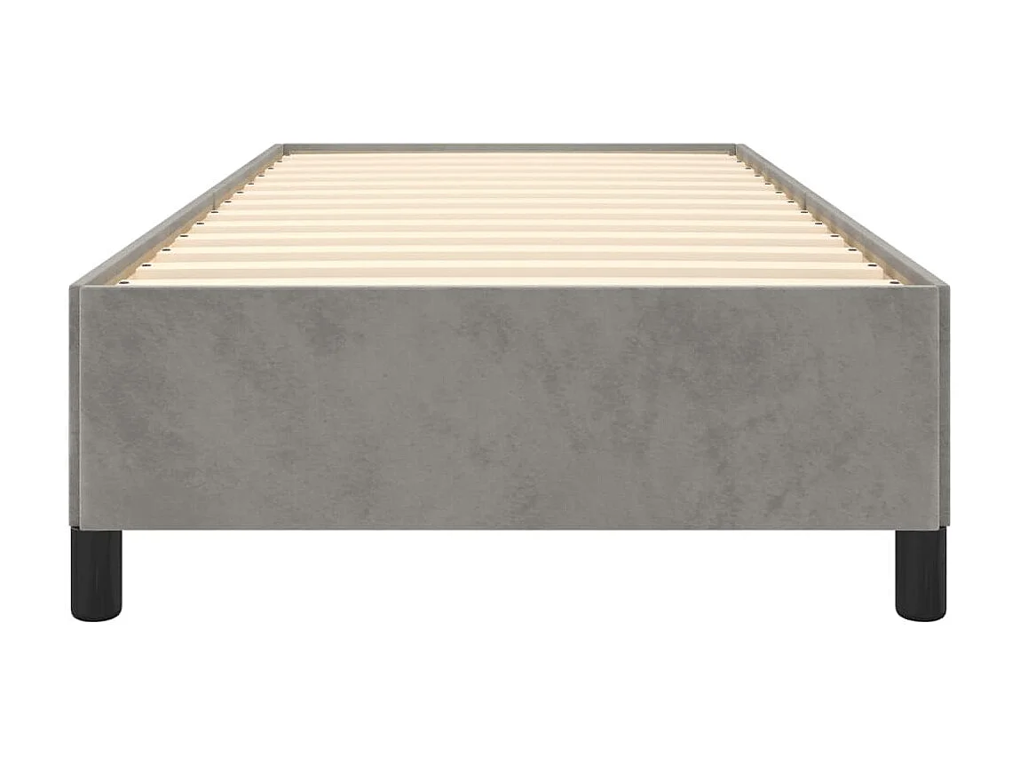 Cama 100x200 cm de terciopelo gris claro ES38554