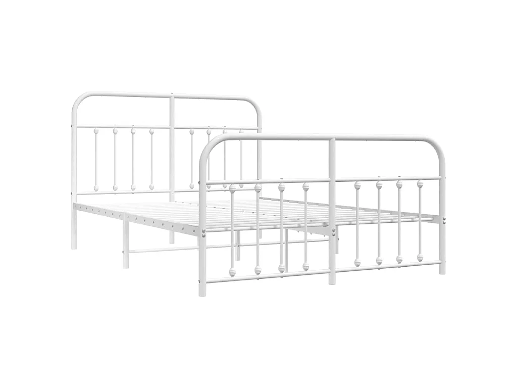 Bedframe met hoofd- en voeteneinde metaal wit 140x190 cm NL26473