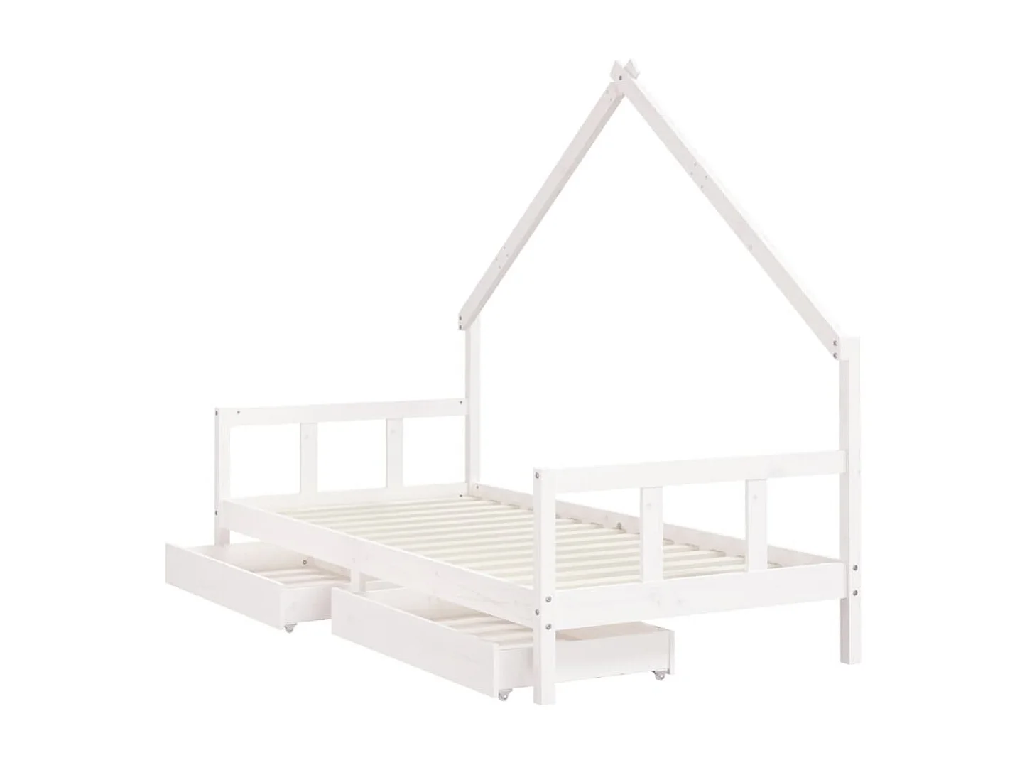 Lit-90x190 cm d'enfants tiroirs blanc bois pin massif EGGB60407
